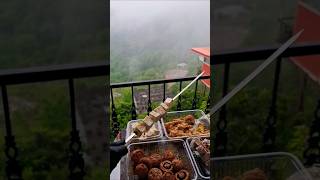 Grilled chicken in the beautiful foggy forestFollow our channelfood آشپزیدرطبیعت newcook [upl. by Auqenet]