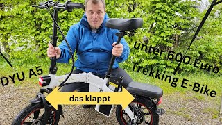 DYU A5 Klapp EEBIKE Ideal zum Campen klein und fein klappt gut günstiges klapp EBike [upl. by Lehcim]