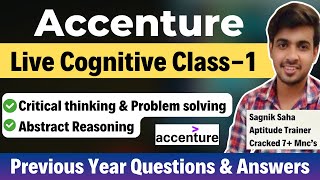 Accenture Aptitude Questions  Live Class1  Cognitive Assessment Previous Year Questions amp Ans [upl. by Harikahs964]