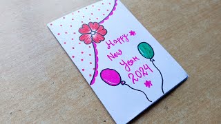 New Year Card 2024  Happy New Year Card Making Ideas  New Year Card [upl. by Eatnwahs]