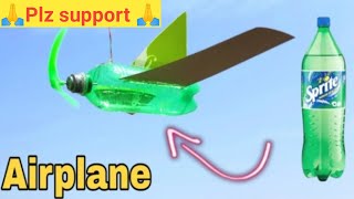 How to Make Flying Airplane Using Bottle and Cardboard [upl. by Weinshienk]