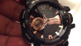 Casio GSHOCK GA400GB1A4JF Rose Gold Edition Unboxing [upl. by Kerns]