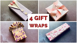 4 Creative Gift Wrapping Ideas  DIY Gift Packing Ideas  Fancy Christmas Gift Wrap giftwrap [upl. by Thomasine]