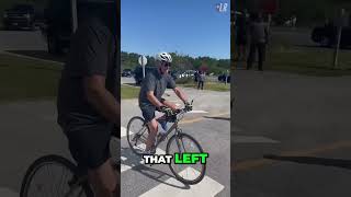 Joe Bidens Hilarious Bicycle Struggles at the Crosswalk [upl. by Riek]