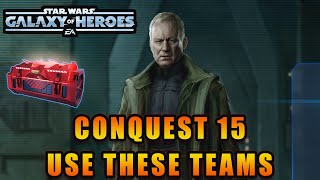 SWGOH Conquest 15 Primer  Save These Teams [upl. by Nevart]