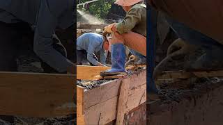 Pouring Concrete for House Foundation with Primitive Tools  Classic Construction construction [upl. by Terle]