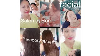 Salon at Home Servicefacialamptemporary straight [upl. by Goober]