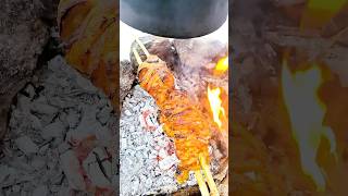 Delicious Grilled Chicken Skewers in Front of Your Tent on a Winter Camping Trip [upl. by Hgalehs]