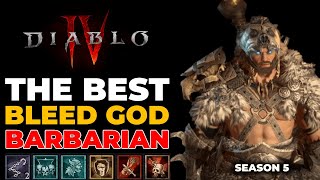 THE BEST Flay BLEED Barbarian Endgame Build Season 5  Diablo 4 [upl. by Arabrab]