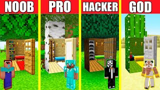 Minecraft Battle INSIDE TREE HOUSE BUILD CHALLENGE  NOOB vs PRO vs HACKER vs GOD  Animation [upl. by Nah]