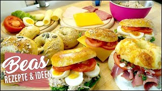 Bagel Rezept  Pikante BAGELS selber machen und belegen  Beas Rezepte [upl. by Airotel]