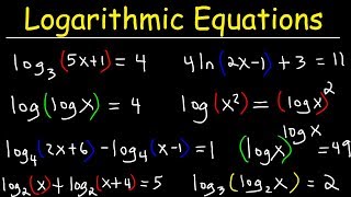 Solving Logarithmic Equations [upl. by Yragerg568]