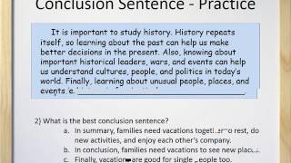 Paragraphs Part IV  Conclusion Sentences [upl. by Aicirtac]