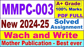 MMPC 003 solved assignment 202425 in English  mmpc 003 solved assignment 2025  mmpc3 202425 [upl. by Ahserak646]