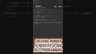 Checking Number is Negative amp Odd in CProgramming coding beginners cprogramming [upl. by Clarie]