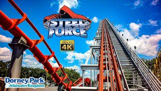 2023 Steel Force Roller Coaster On Ride Front Seat 4K POV Dorney Park amp Wildwater Kingdom [upl. by Annavahs358]