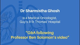 Dr Sharmistha Ghosh quotQampA from Professor Ben Solomons videoquot [upl. by Femmine]