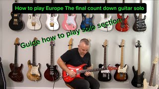 How to play Europe The Final Countdown guitar solo guitarsolo guide guitarlesson [upl. by Major]