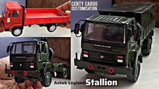 Ashok Leyland Stallion 4×4 Indian Army  Centy Cargo Truck amp Customisation  Miniature Scale Model [upl. by Yamauchi]