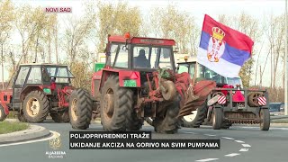 Poljoprivrednici nastavljaju proteste blokirane saobraćajnice u Vojvodini [upl. by Eelyme]