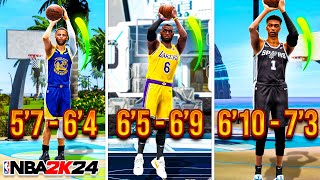 BEST JUMPSHOTS for EVERY HEIGHT  THREE POINT RATING in NBA 2K24 SEASON 6 [upl. by Windsor107]