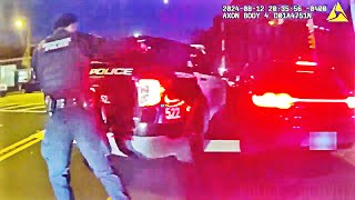 Newark Police Officer Fires Shots as Driver of Stolen Porsche Attempts to Flee [upl. by Lezlie]