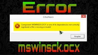 Error MSWINSCKOCX Windows 8 32 Bits [upl. by Garek]