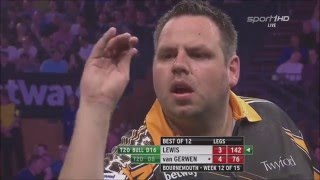 Adrian Lewis vs Michael van Gerwen 12th Week Premier League Darts 2016 [upl. by Charlene27]