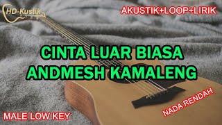 CINTA LUAR BIASA  ANDMESH KAMALENG  KARAOKE AKUSTIKLOOPLIRIK  MALE LOW KEY [upl. by Rosel]