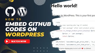 How To EMBED GITHUB CODES and Content In WordPress Easily amp Free Tutorial [upl. by Imac524]