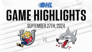 OHL Highlights Barrie Colts  Sudbury Wolves Sept 27 2024 [upl. by Aneger]