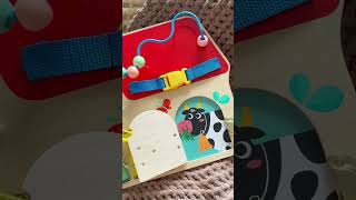 TOOKY TOY Drewniana Tablica Montessori Manipulacyjna Zamki Zębatki Pętle [upl. by Lorena18]