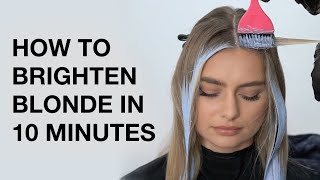 How to Brighten Blonde in 10 Minutes  High Impact Balayage Hair Technique  Kenra Color [upl. by Inafetse112]