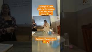 Change of Lime water with exhaled Co2 into milky colour scienceexperiments experiment k2institute [upl. by Tiena]