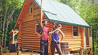 Canadian Couple Builds Their DREAM Home with HANDTOOLS Tiny Log Cabin in the Forest FULL BUILD [upl. by Ymrej]