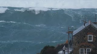 Massive waves off the coast of Cape Cornwall [upl. by Lamraj]