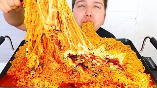 MY FAMOUS SPICY CHEESY NOODLES Explaining Why We Broke Up • Mukbang amp Recipe [upl. by Hairej]