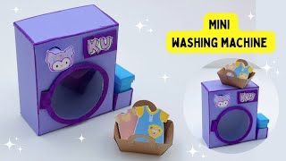 DIY MINI PAPER WASHING MACHINE  Paper Craft  3d Paper WASHING MACHINE For doll house  miniature [upl. by Noral]