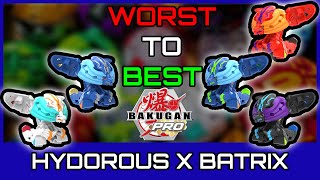 BAKUGAN WORST TO BEST Hydorous x Batrix  Bakugan Armored Alliance [upl. by Inaoj323]