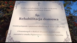 Protest fizjoterapeutów quotStop paraliżowi rehabilitacji domowejquot [upl. by Esiocnarf]