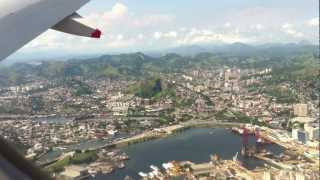 Amazing Approach and Landing at Rio de Janeiro Santos Dumont Airport cabin view [upl. by Kinchen]