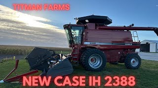 Combining with the new Case 2388 on 80 acres of beans [upl. by Ajad]