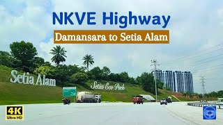 4K NKVE Highway Damansara Uptown to Setia Alam  Driving ASMR [upl. by Tiebout]