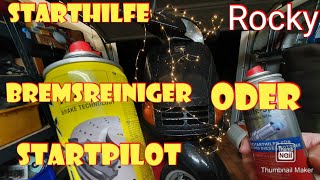 Starthilfe mit Bremsreiniger oder Startpilot  Roller Starthilfespray  Unterschied [upl. by Salvucci]