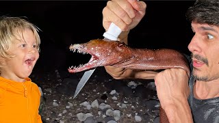 VIPER MORAY EEL HUNTING AT NIGHT  Camping  Fishing Catch and Cook with My Boys [upl. by Lenehc544]