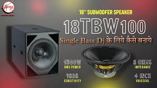 Best Dj Box Setup Dj Single Bass  Aerons TBW 100 Speaker  Best Dj Speaker 1500 watt AERONS [upl. by Henrion]