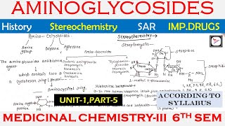 AMINOGLYCOSIDES ANTIBIOTICS  History SAR Stereochemistry MAO Chemical Degradation  Med Chemistry3 [upl. by Tollman986]