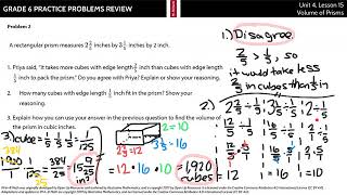 Grade 6 Unit 4 Lesson 15 Practice Problems [upl. by Vivianna]