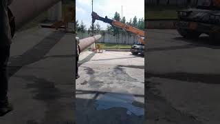 30 inch pipe lifting by crane 🏗 youtubeshorts trending attitude viralvideo viralshorts [upl. by Engelbert]