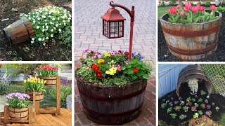 54 Wine Barrel Garden Ideas Creative Ways to Upcycle Your Barrels [upl. by Donadee]